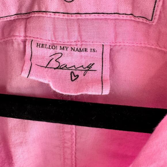 Frank & Eileen Cotton Barry Shirt Top Pink Button Front Collared Long Sleeve XL - Picture 3 of 6